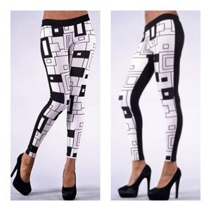 Simple Square Print Leggings